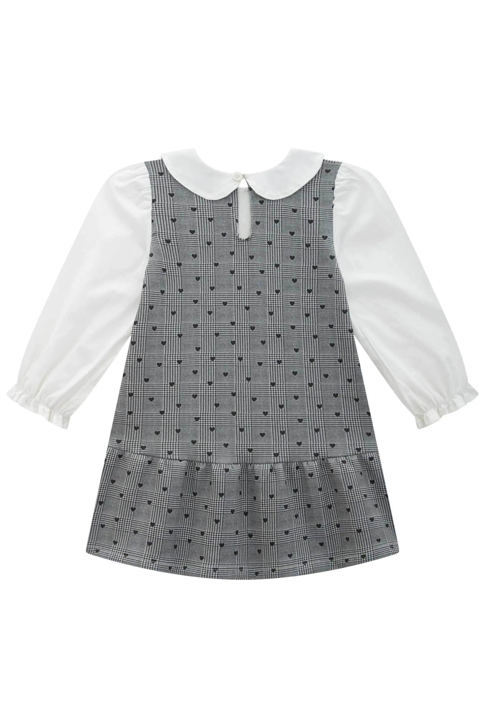 Vestido em Fly Tech e Tricoline 89981 Infanti Bebê Menina