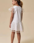 Vestido em Fly Tech e Tule Paetê 95719 Infanti Infantil Menina