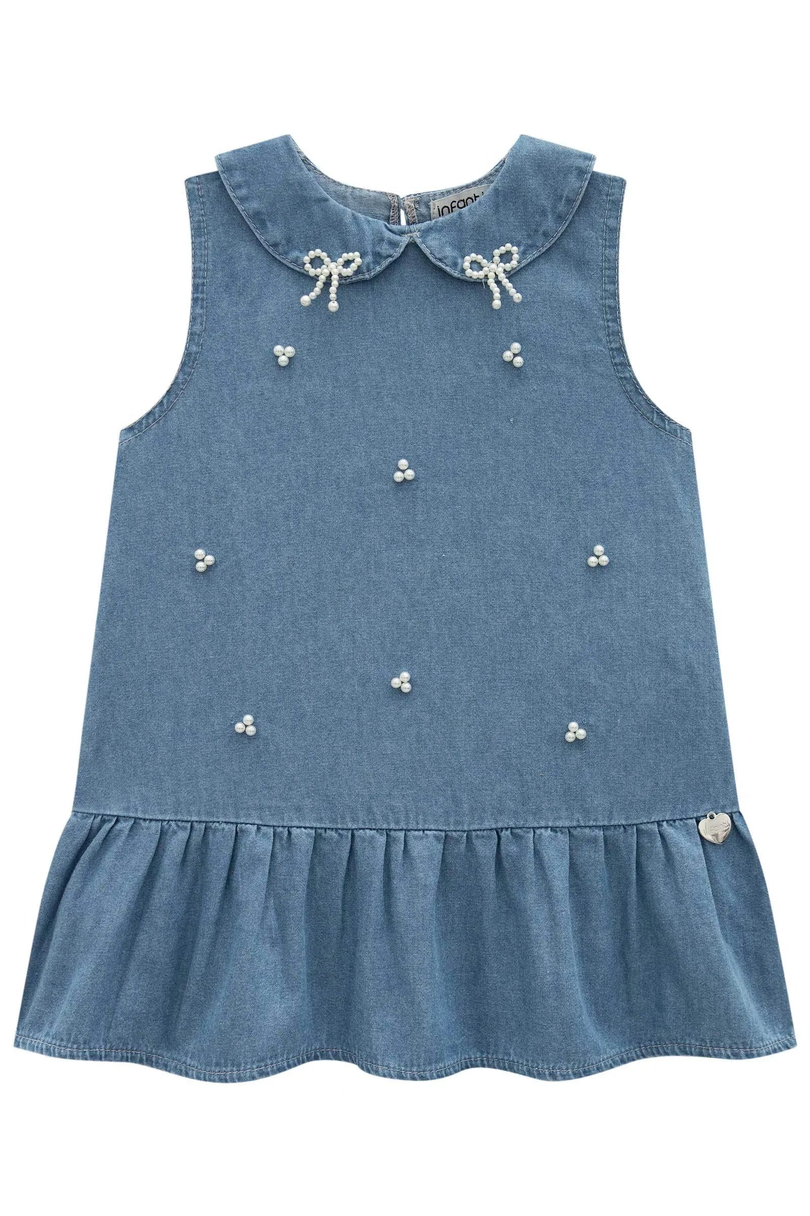 Vestido em Jeans 95339 Infanti Infantil Menina