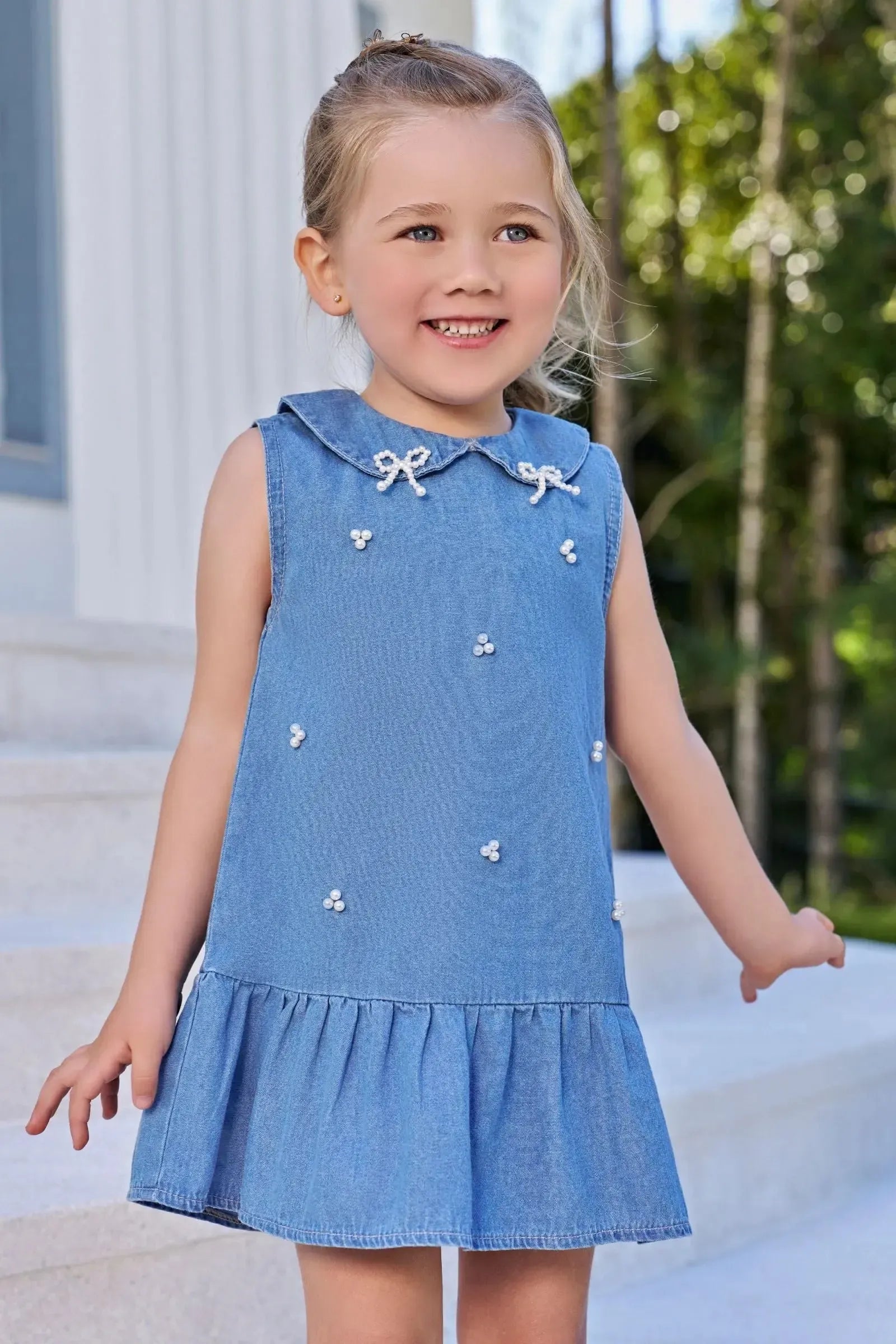 Vestido em Jeans 95339 Infanti Infantil Menina