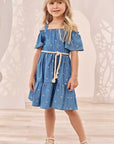 Vestido em Jeans Bordado Mini 74210 Infanti