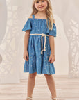 Vestido em Jeans Bordado Mini 74210 Infanti