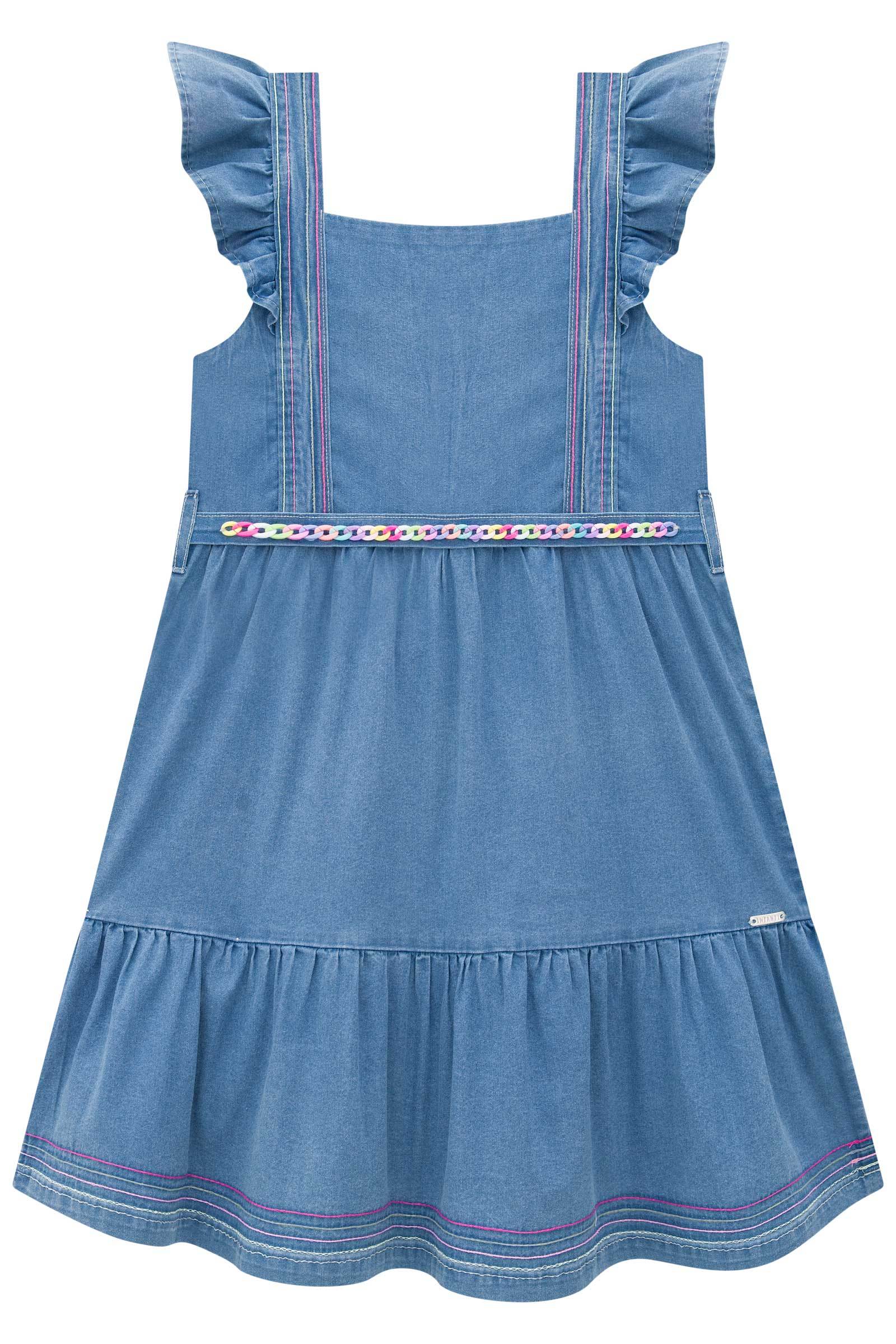 Vestido em Jeans Liz com Elastano 76146 Infanti