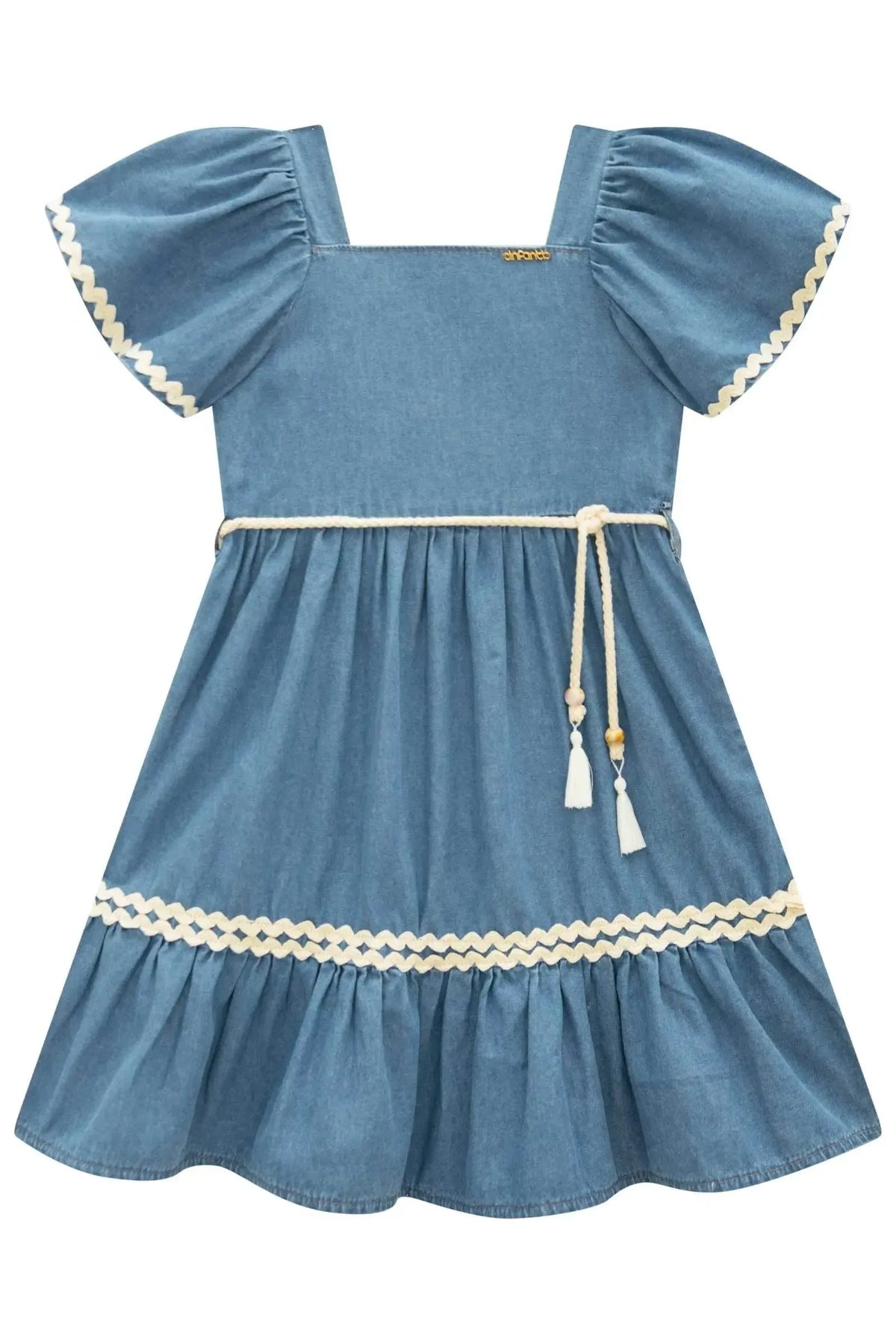 Vestido em Jeans Teca 98808 Infanti Infantil Menina
