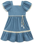 Vestido em Jeans Teca 98808 Infanti Infantil Menina