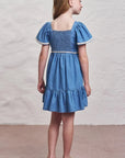 Vestido em Jeans Teca 98808 Infanti Infantil Menina