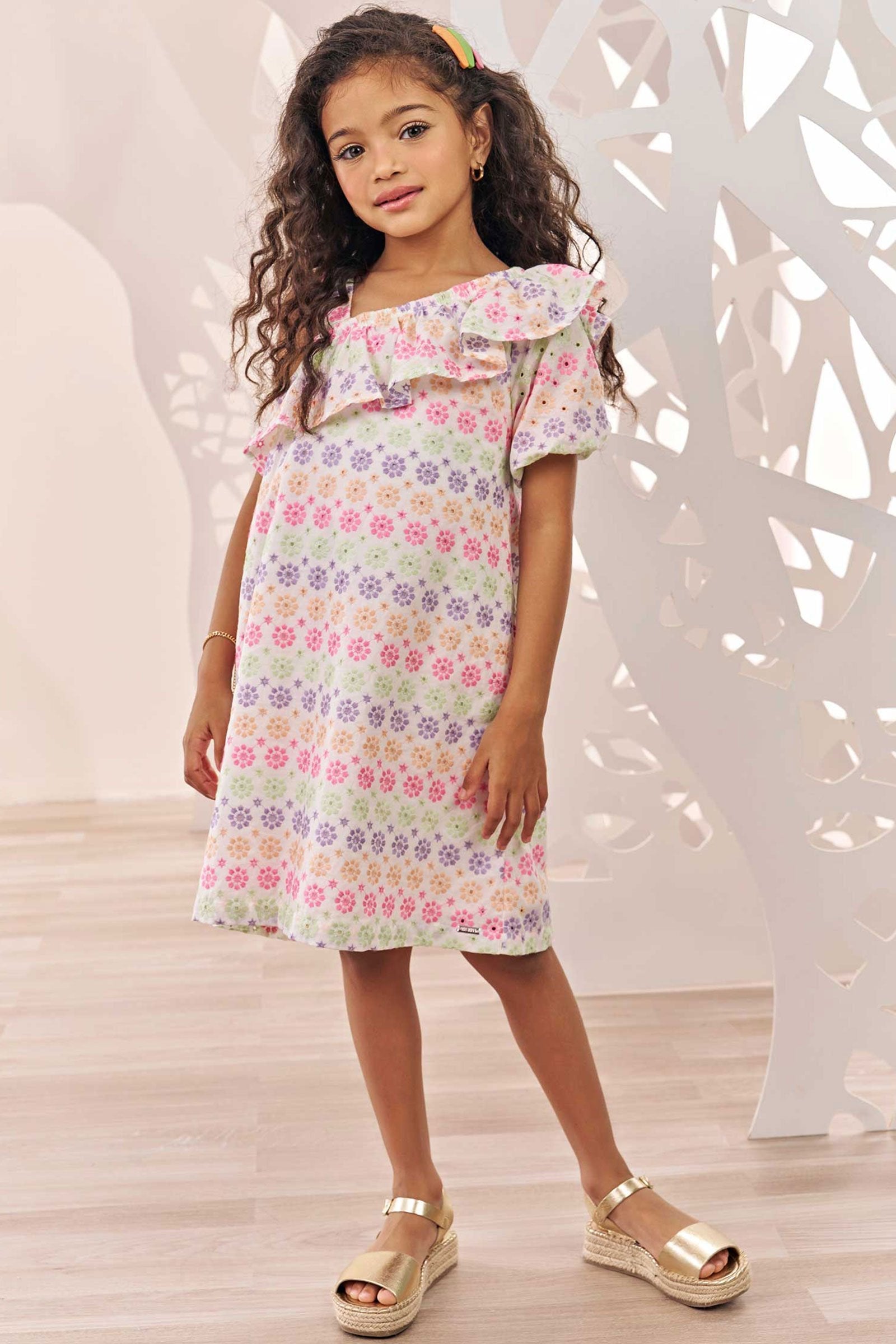 Vestido em Laise Floreale 74234 Infanti