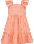 Vestido em Linho Bordado Corações 96650 Infanti Infantil Menina