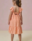 Vestido em Linho Bordado Corações 96650 Infanti Infantil Menina