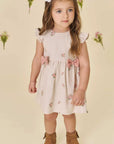 Vestido em Linho Bordado Flores 82313 Infanti