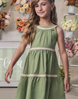 Vestido em Linho com Elastano 99040 Infanti Infantil Menina