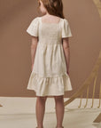 Vestido em Linho com Elastano e Tricot Algodão 97194 Infanti Infantil Menina