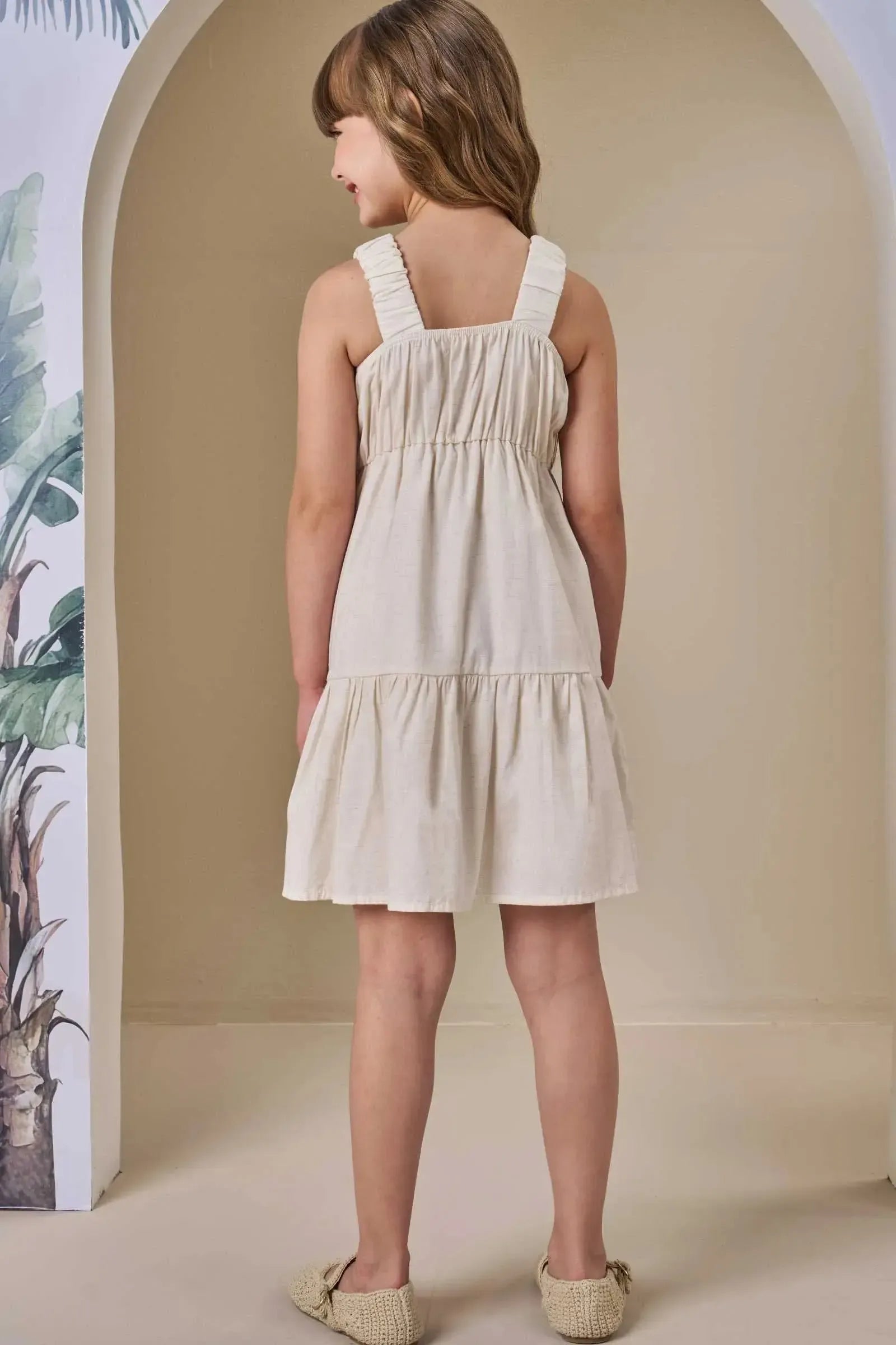 Vestido em Linho Deluxe 86511 Infanti Infantil Menina