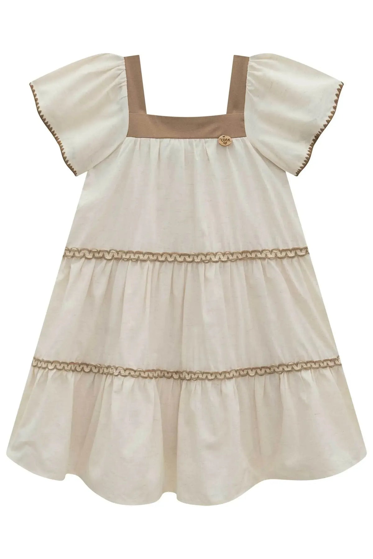 Vestido em Linho Deluxe 98882 Infanti Infantil Menina