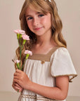 Vestido em Linho Deluxe 98882 Infanti Infantil Menina