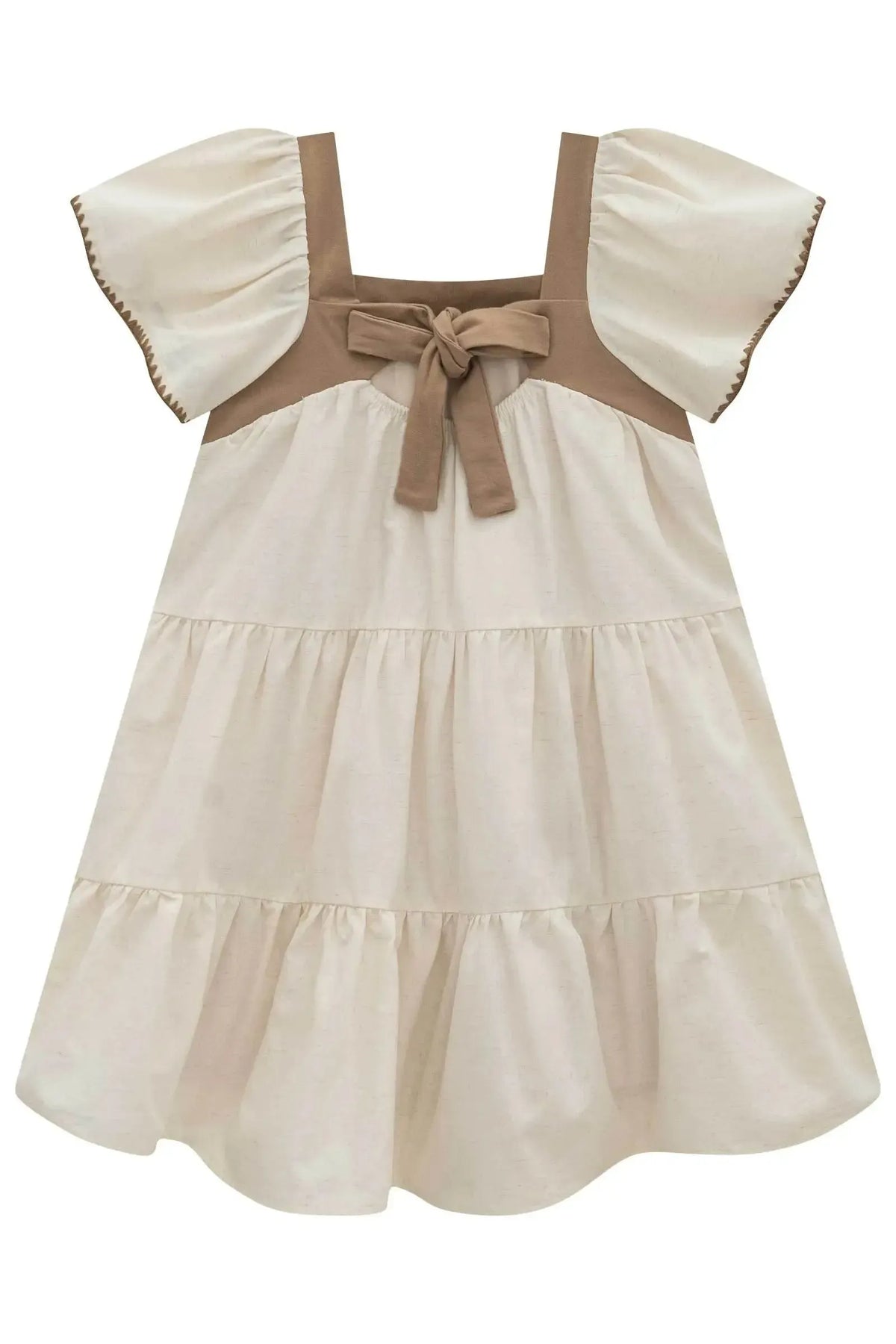 Vestido em Linho Deluxe 98882 Infanti Infantil Menina