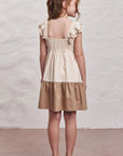 Vestido em Linho Santorine com Elastano e Tricot 100% Algodão 98784 Infanti Infantil Menina