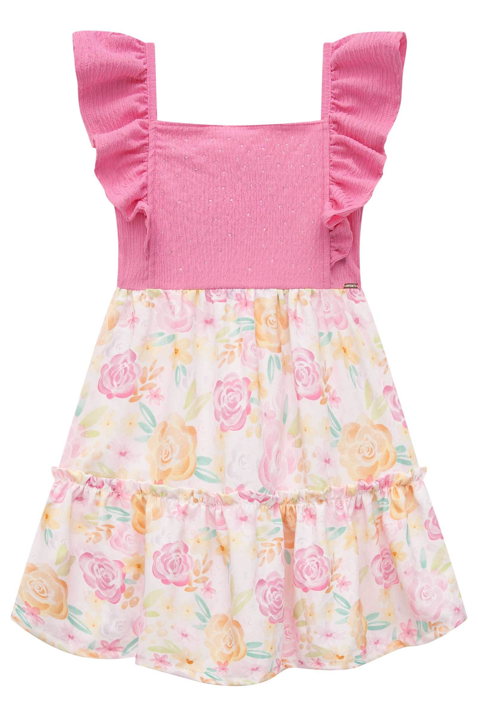 Vestido em Malha Capri e Air Flow 75045 Infanti