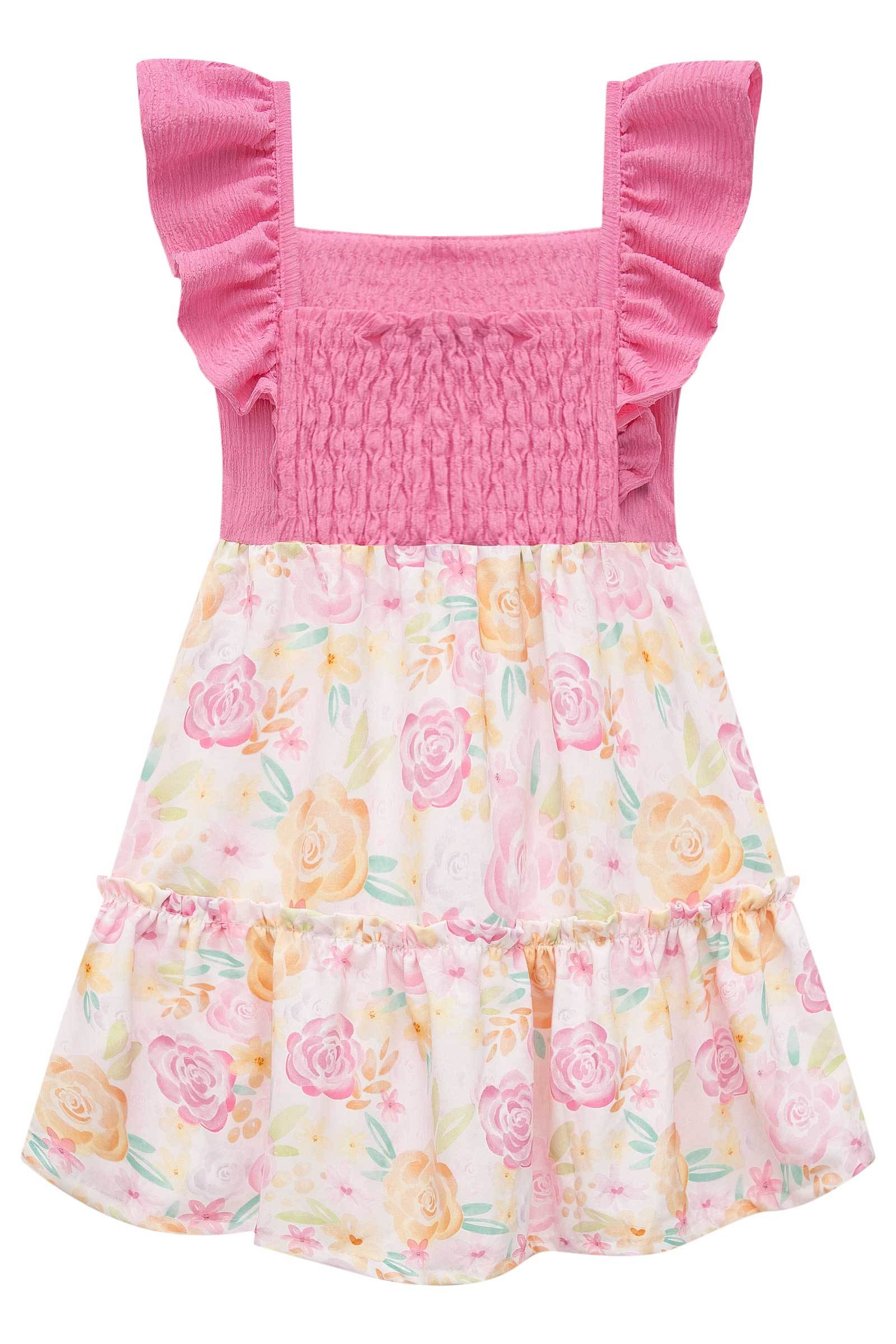 Vestido em Malha Capri e Air Flow 75045 Infanti