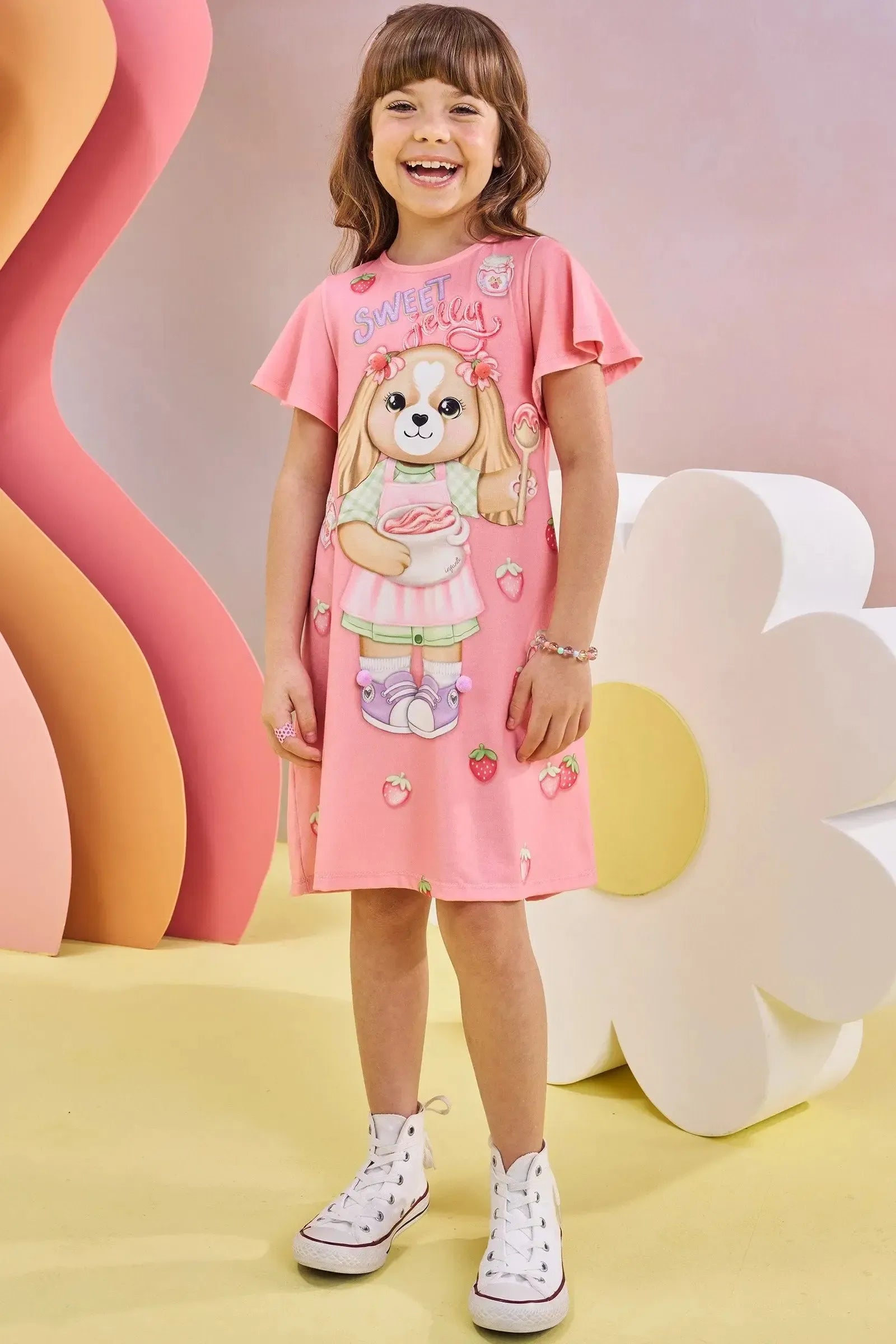 Vestido em Malha Fresh 82835 Infanti Infantil Menina