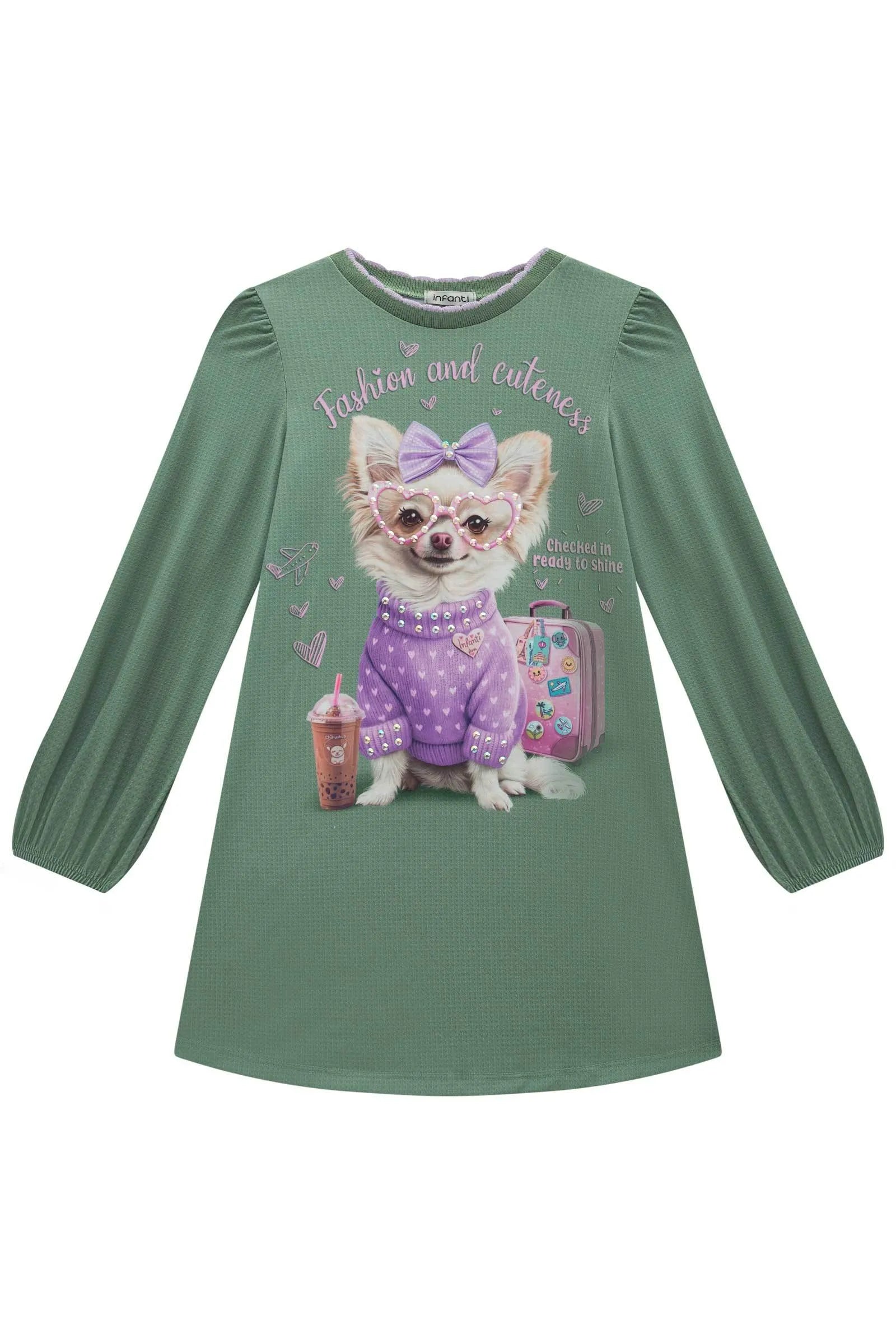 Vestido em Malha Fresh 89210 Infanti Infantil Menina