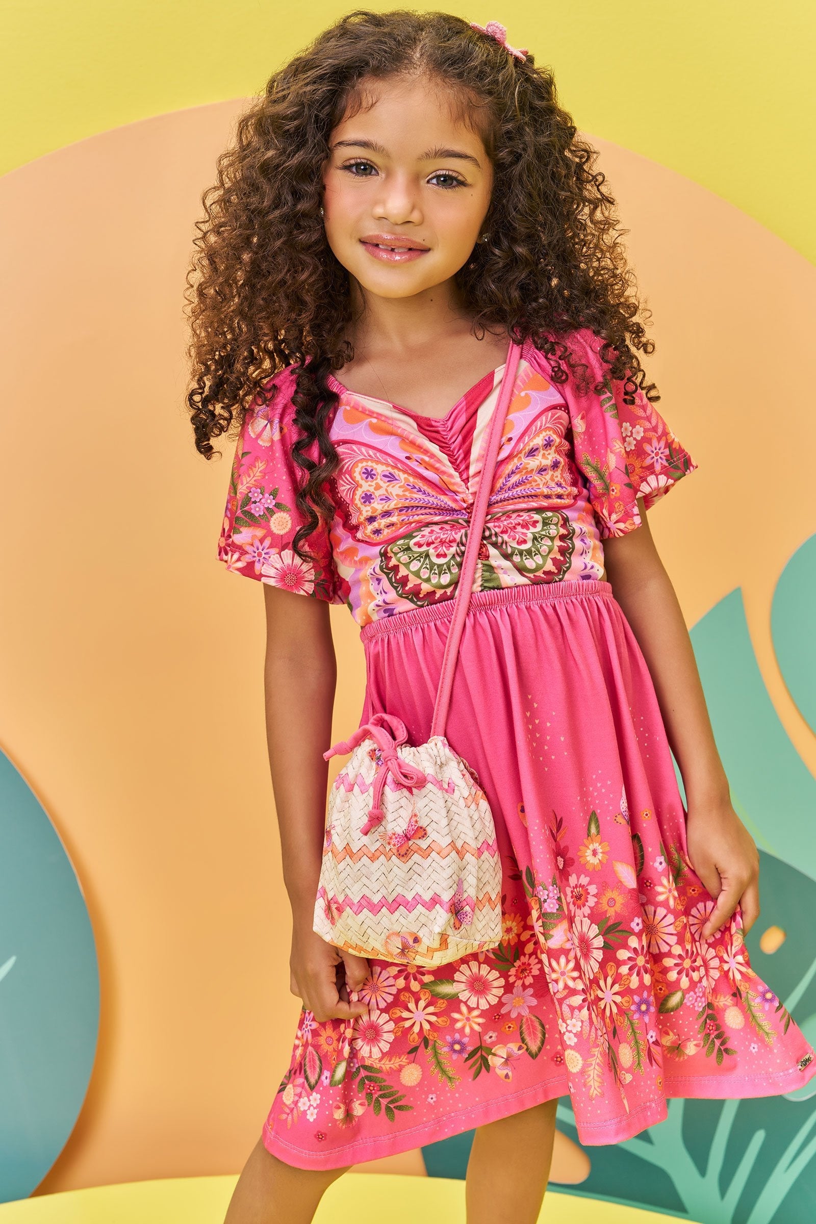 Vestido em Malha Fresh. Acompanha Bolsa 73722 Infanti