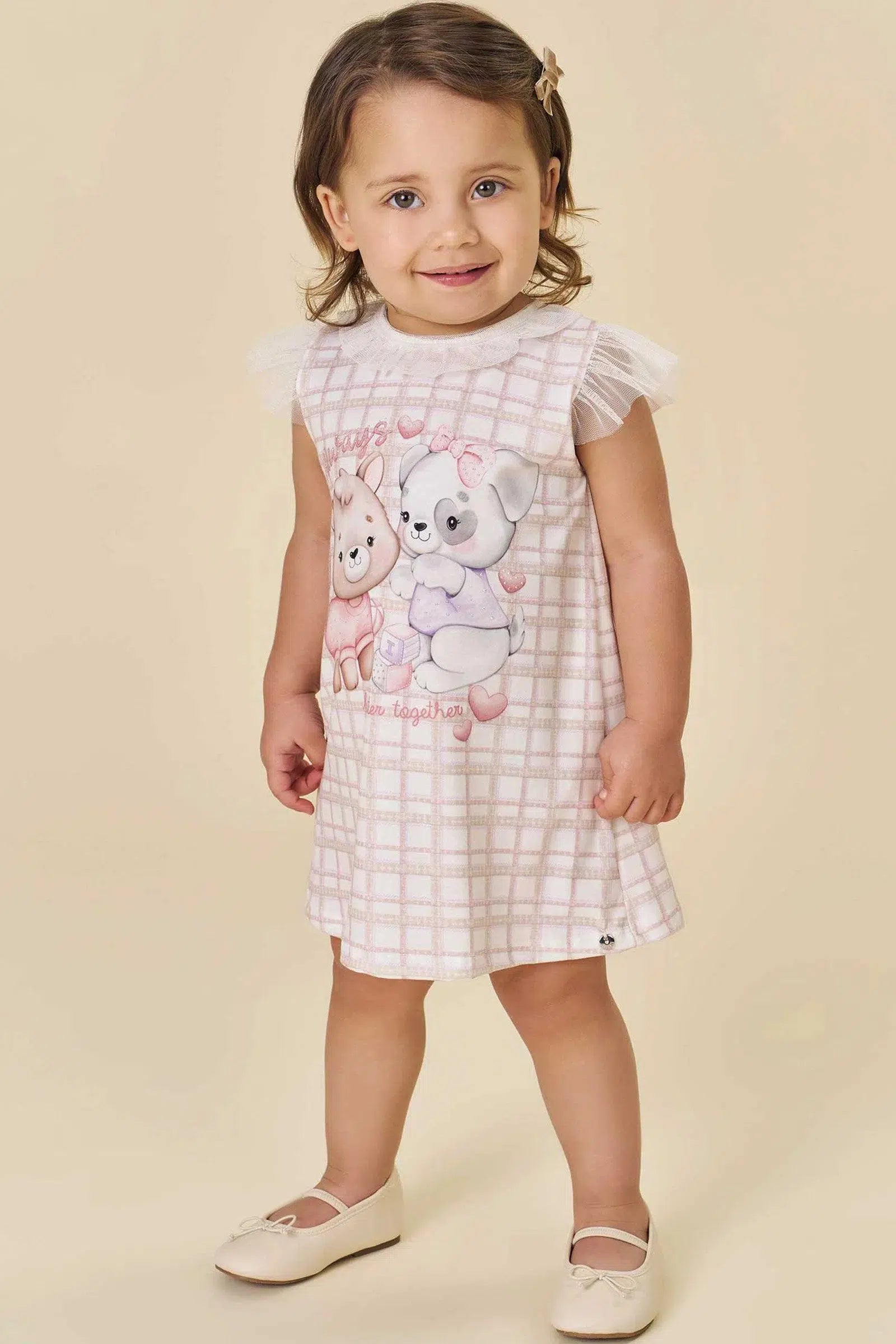 Vestido em Malha Fresh e Tule 81844 Infanti