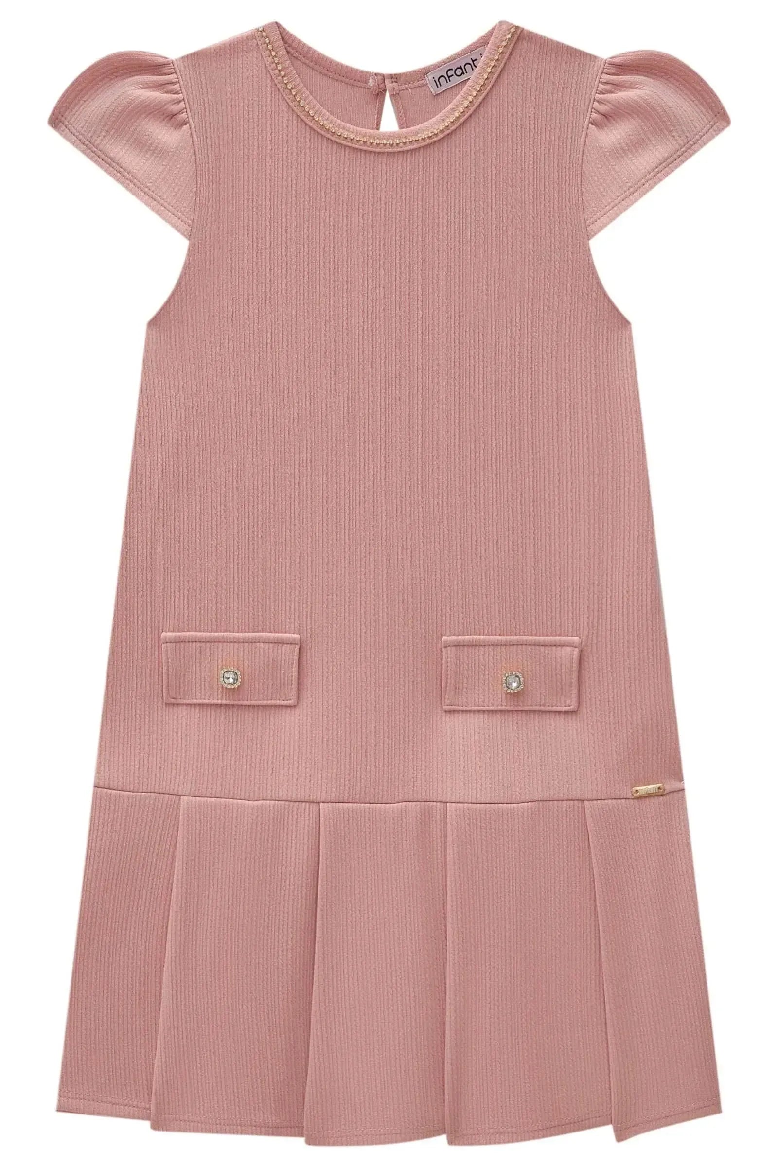 Vestido em Malha Jacquard 85314 Infanti Infantil Menina