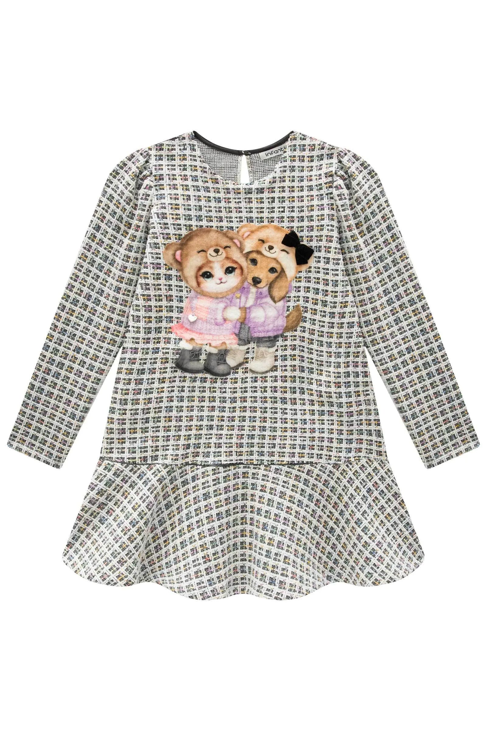 Vestido em Malha Jacquard Kim 92687 Infanti Infantil Menina