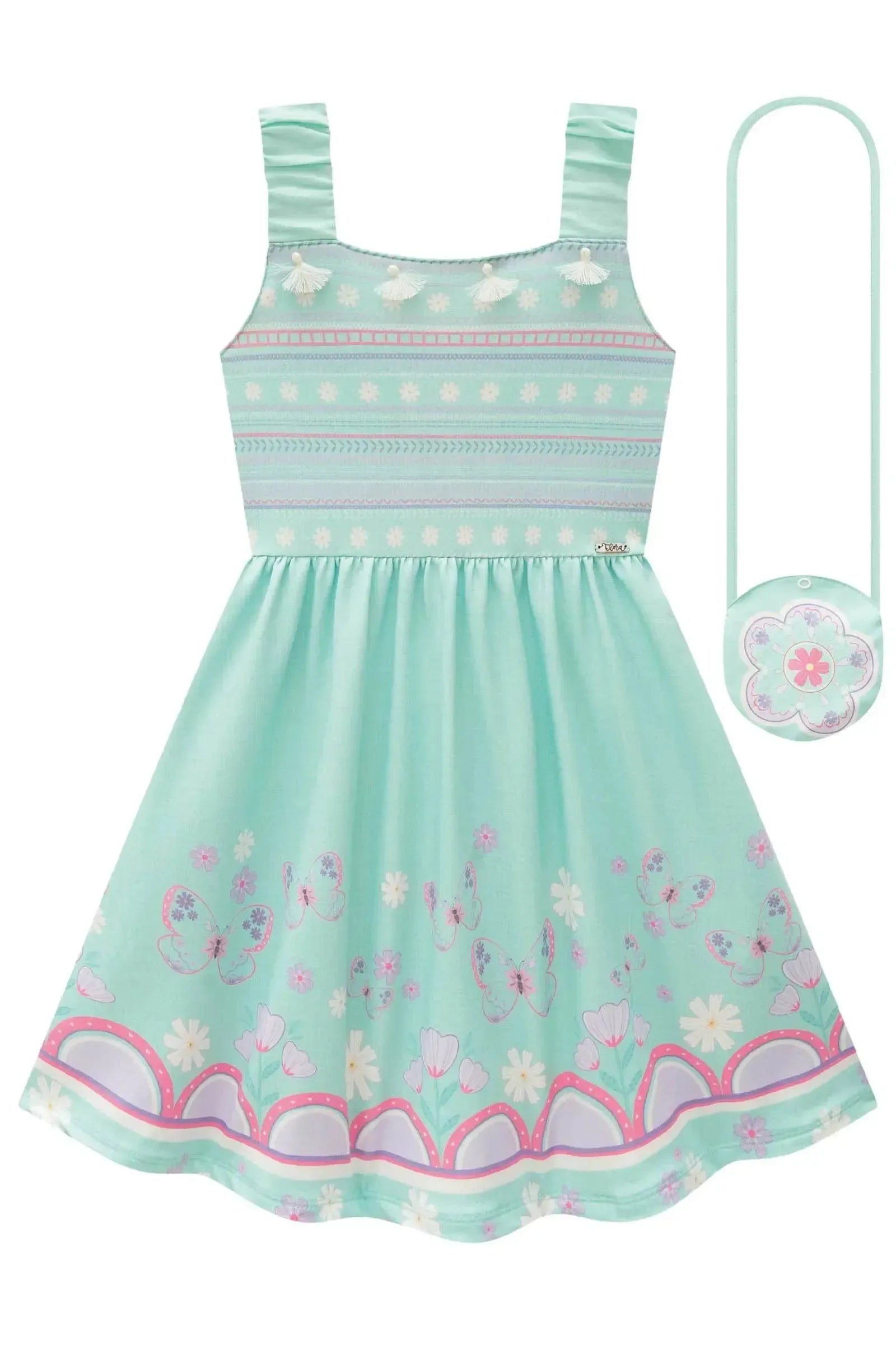 Vestido em Malha Power. Acompanha Bolsa 82989 Infanti Infantil Menina