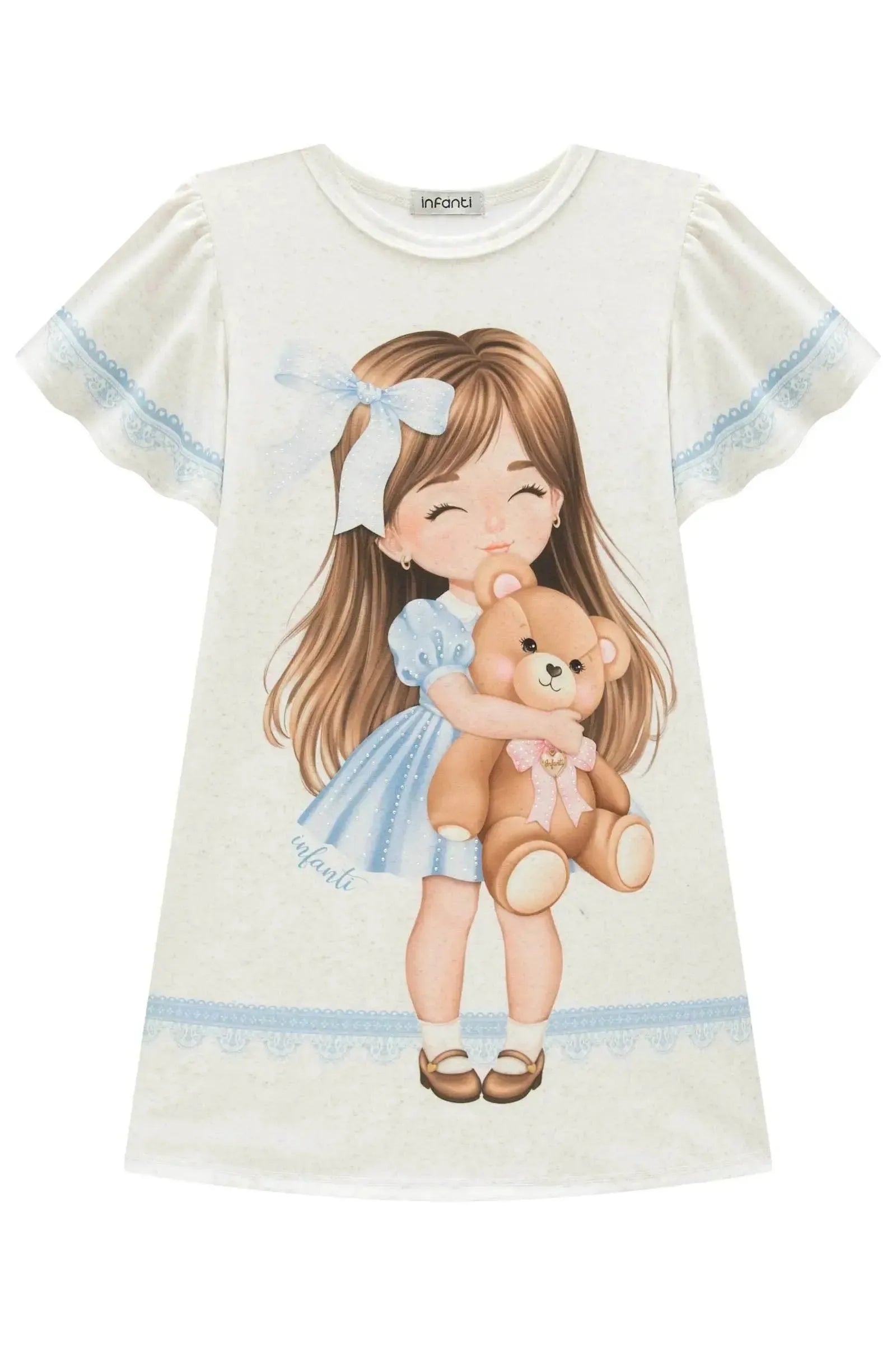 Vestido em Malha Power. Acompanha Bolsa 96674 Infanti Infantil Menina
