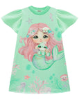Vestido em Malha Textura 86959 Infanti Infantil Menina