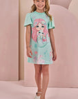 Vestido em Malha Textura 86959 Infanti Infantil Menina