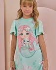 Vestido em Malha Textura 86959 Infanti Infantil Menina