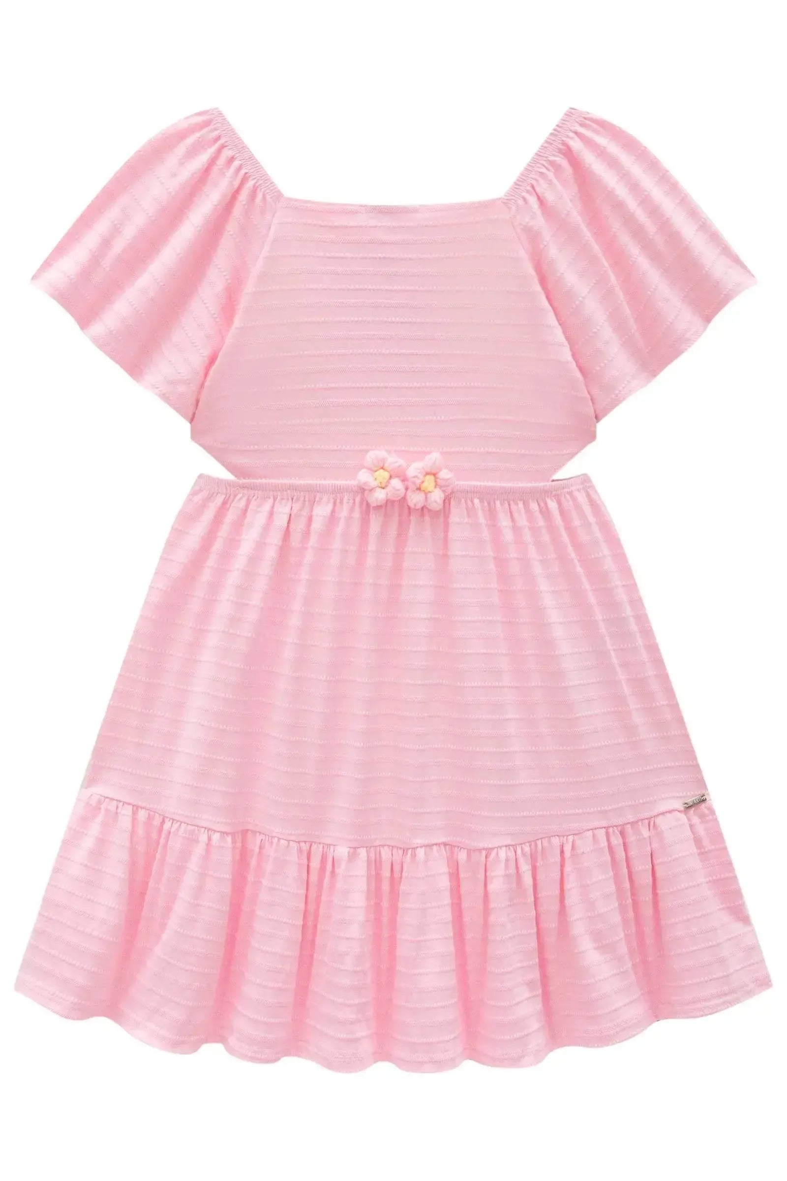 Vestido em Malha Textura 87208 Infanti Infantil Menina