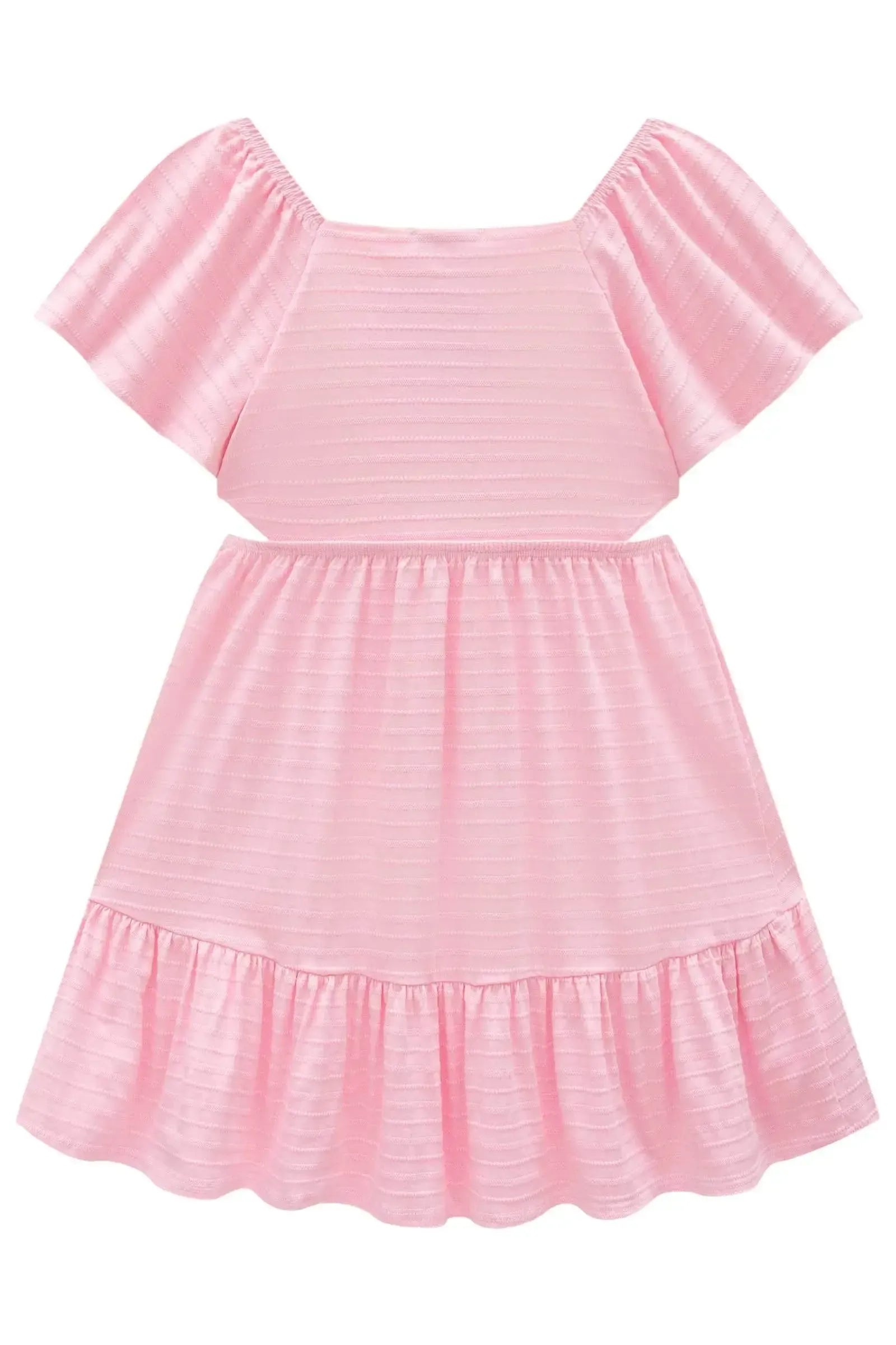 Vestido em Malha Textura 87208 Infanti Infantil Menina