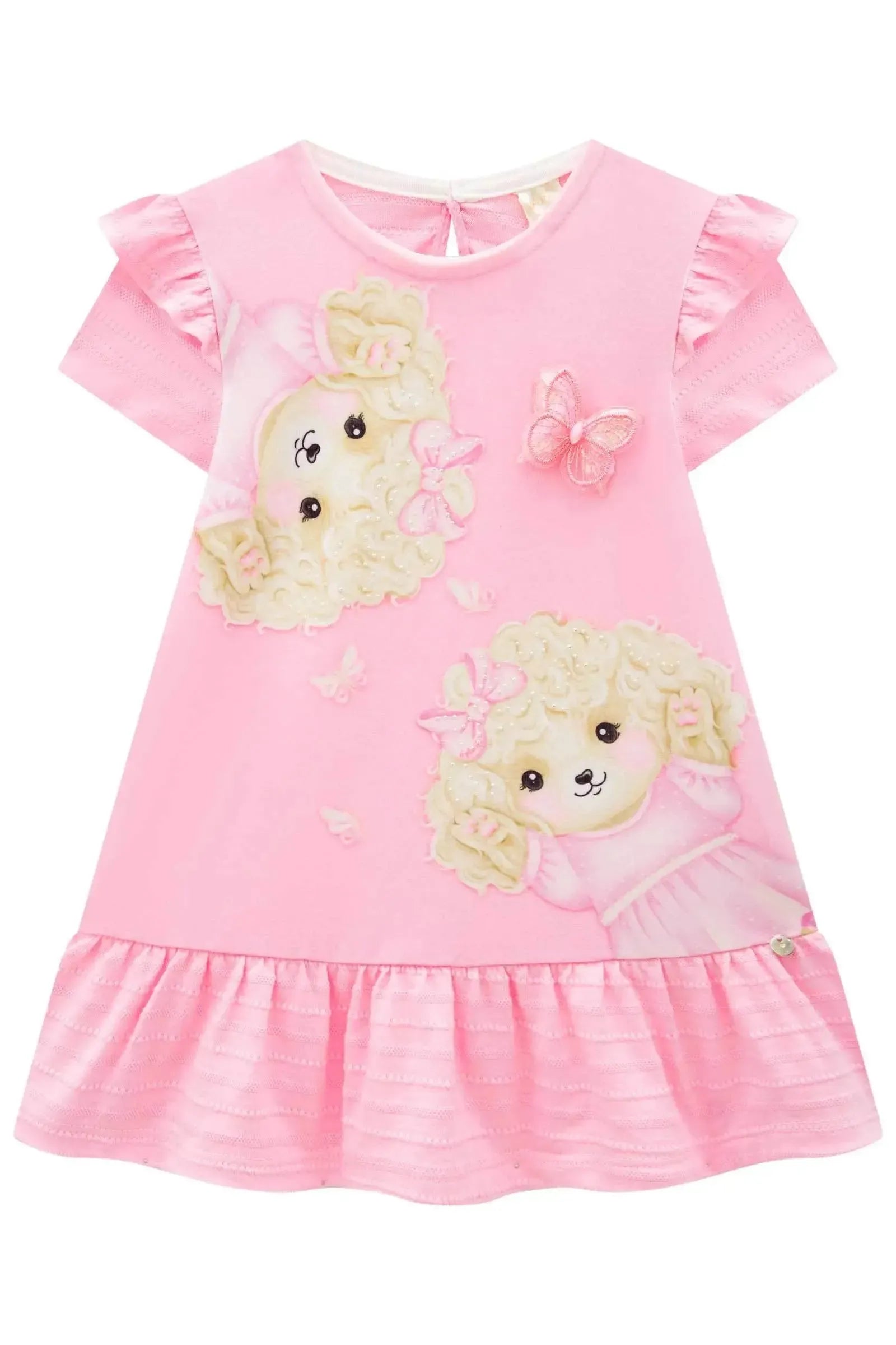 Vestido em Malha Textura 88668 Infanti Bebê Menina