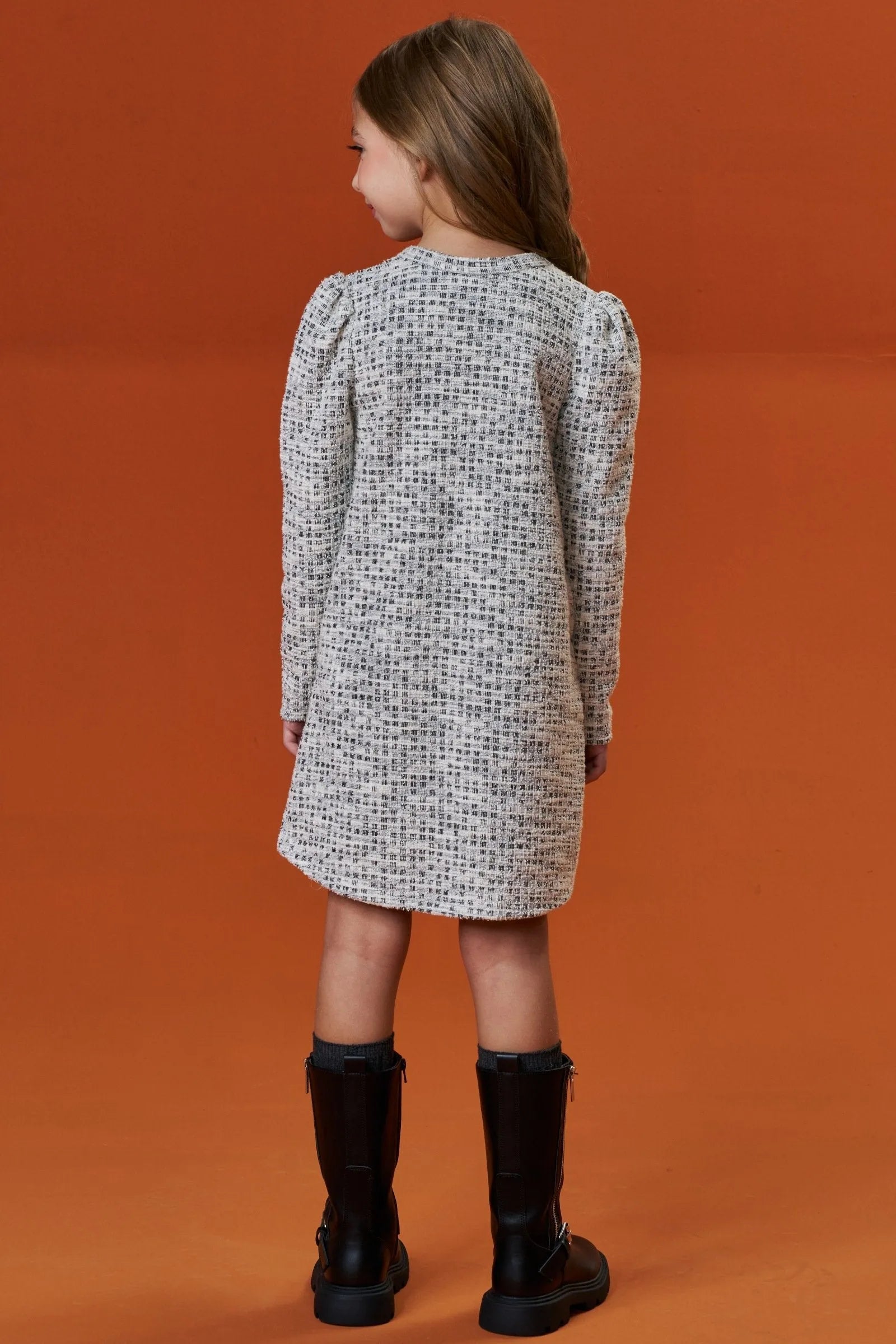 Vestido em Malha Tweed 90333 Infanti Infantil Menina