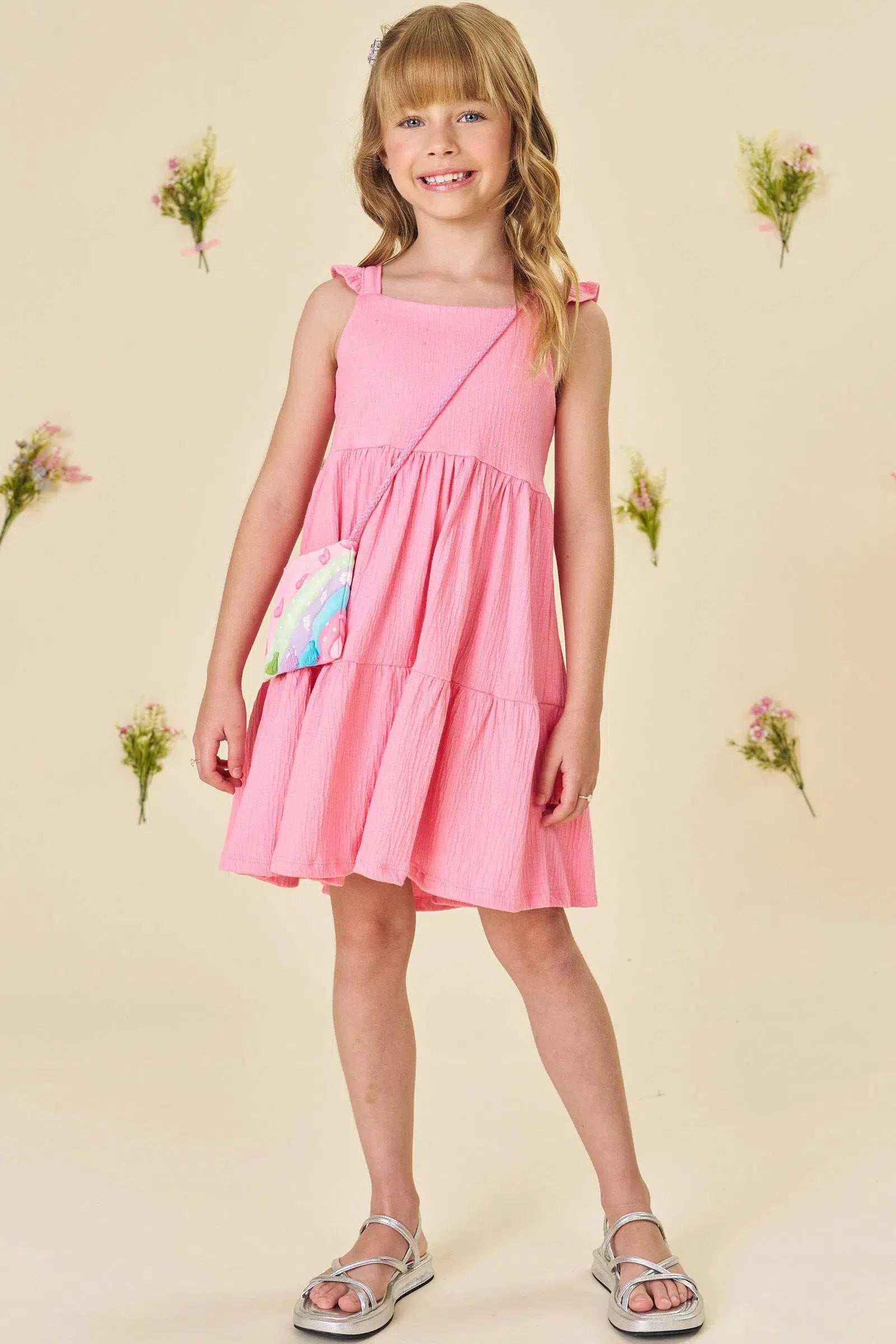 Vestido em Malha Wave. Acompanha Bolsa 81566 Infanti