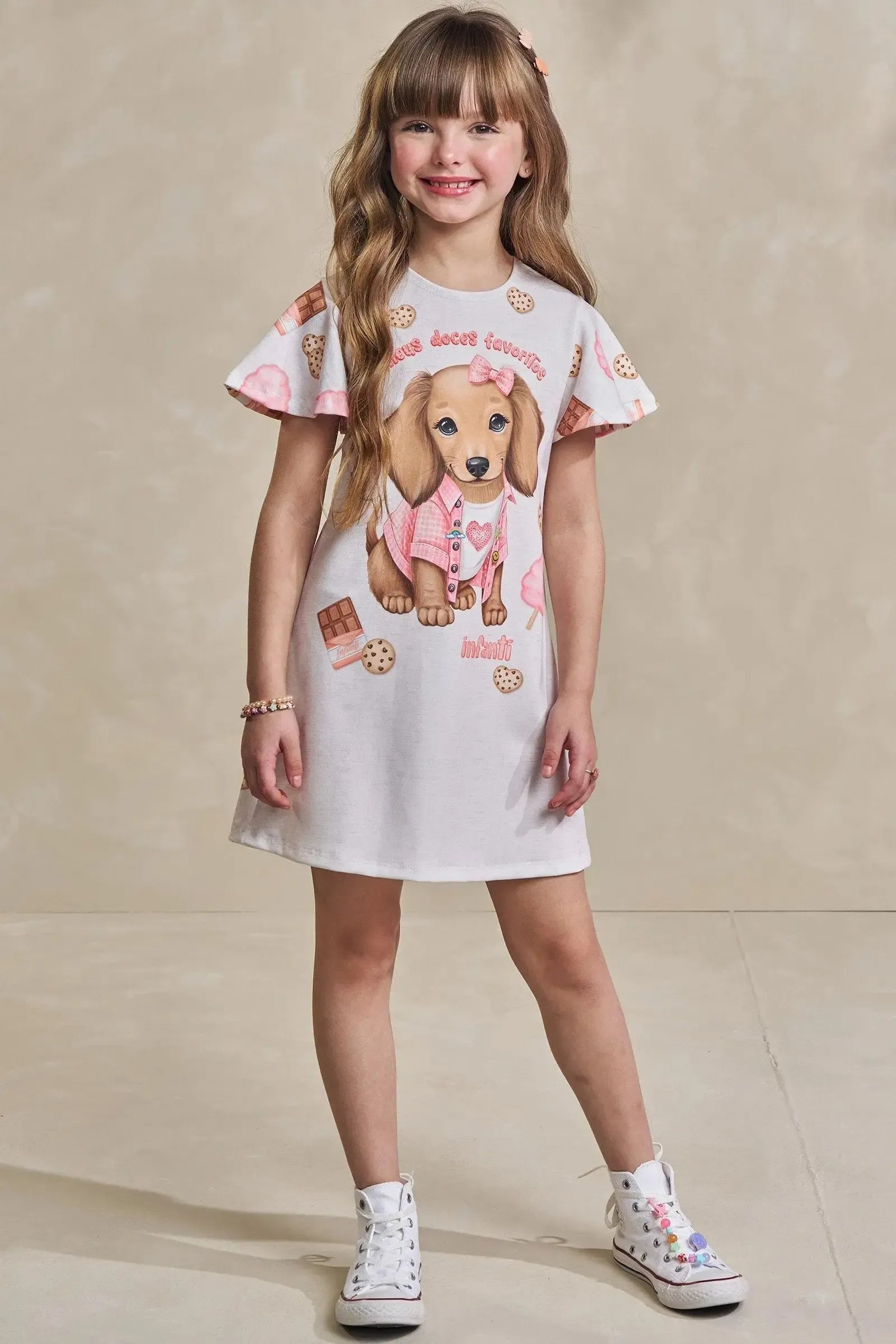 Vestido em Molecotton 93598 Infanti Infantil Menina