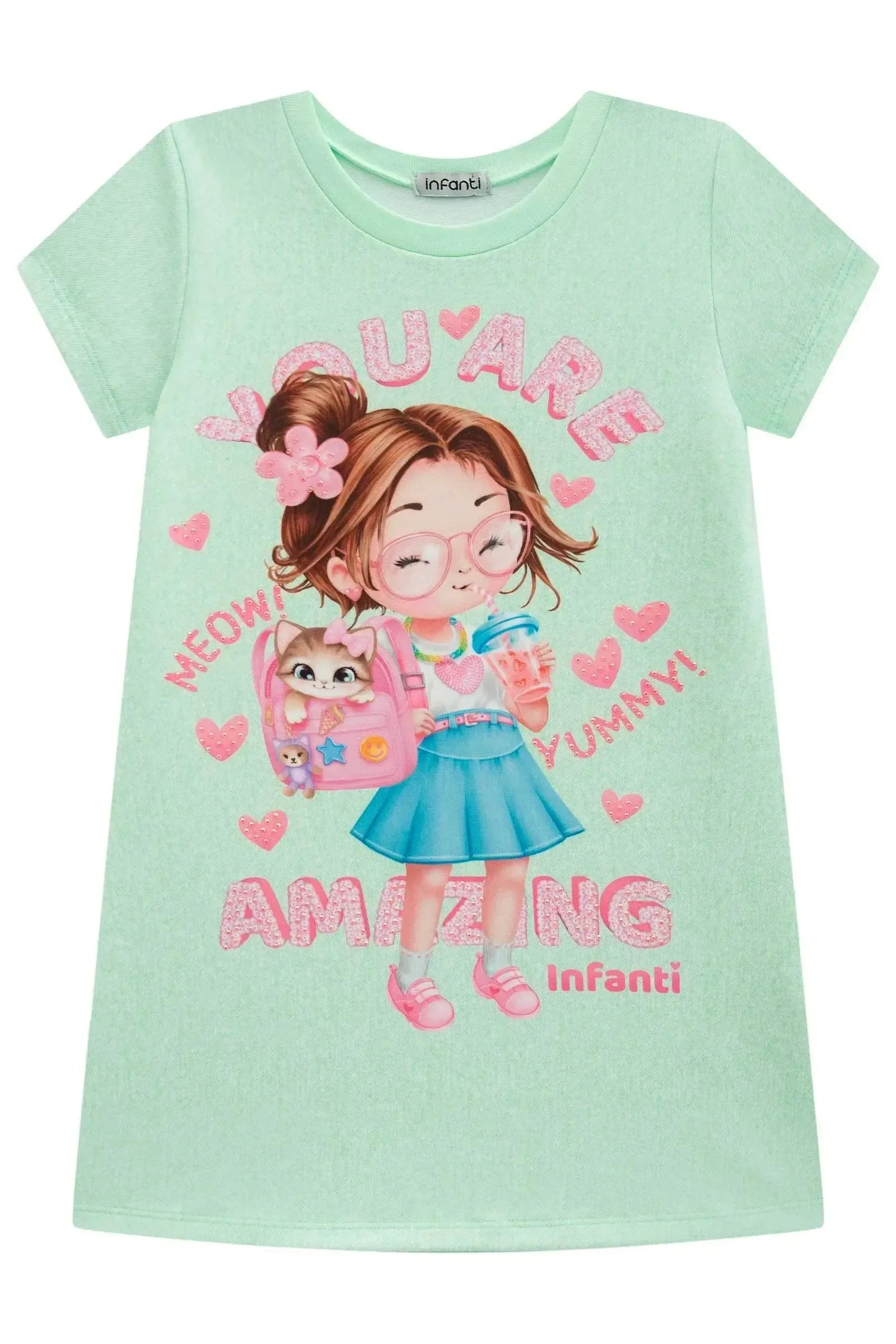 Vestido em Molecotton 94640 Infanti Infantil Menina
