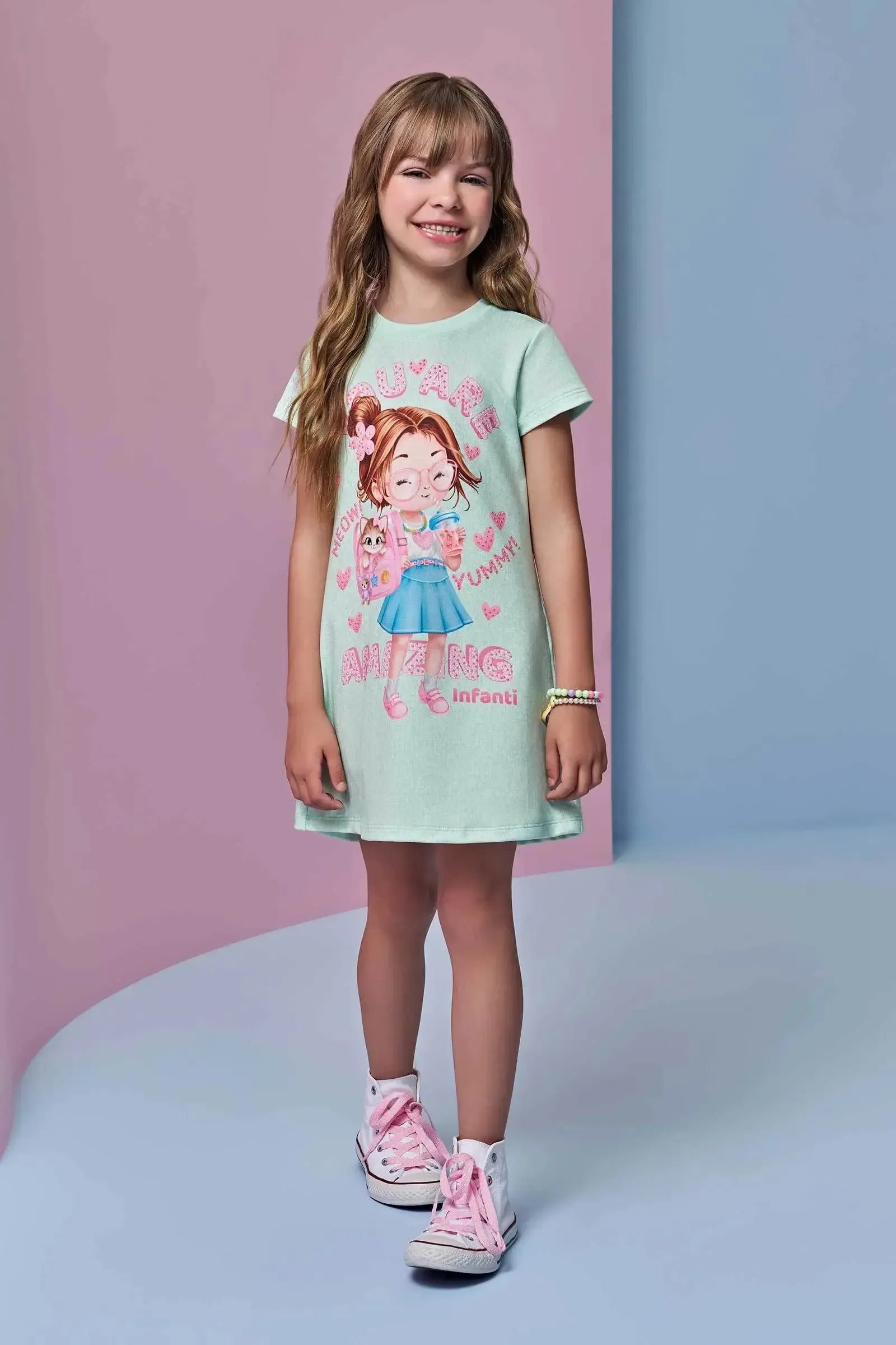 Vestido em Molecotton 94640 Infanti Infantil Menina