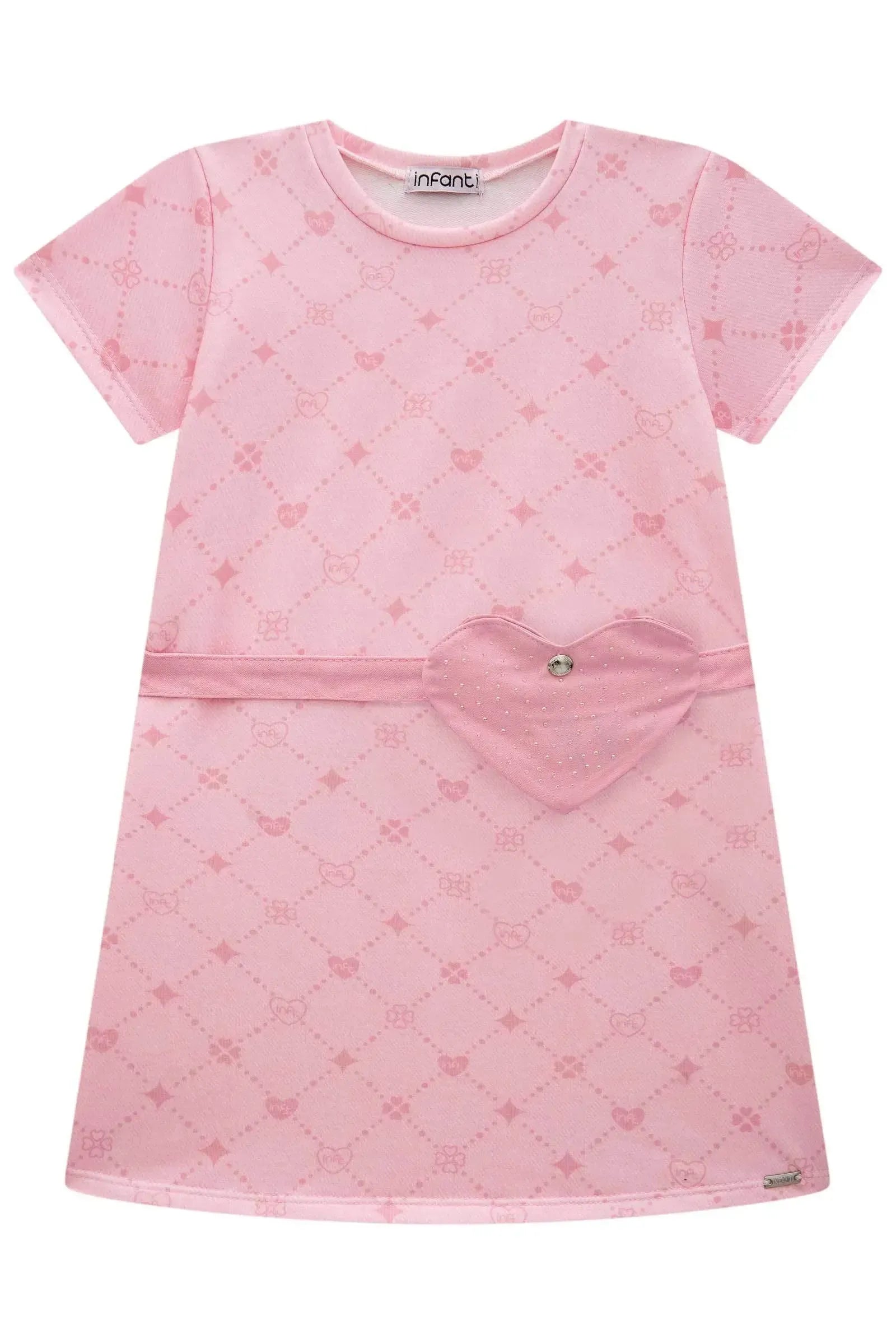 Vestido em Molecotton. Acompanha Pochete 85555 Infanti Infantil Menina