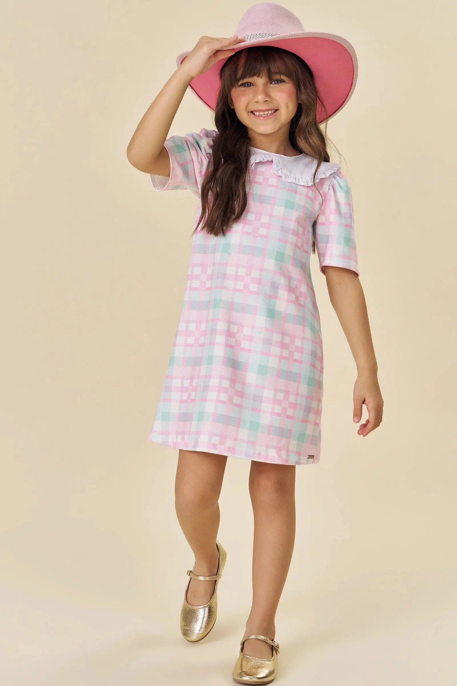 Vestido em Molecotton e Tricoline 81569 Infanti