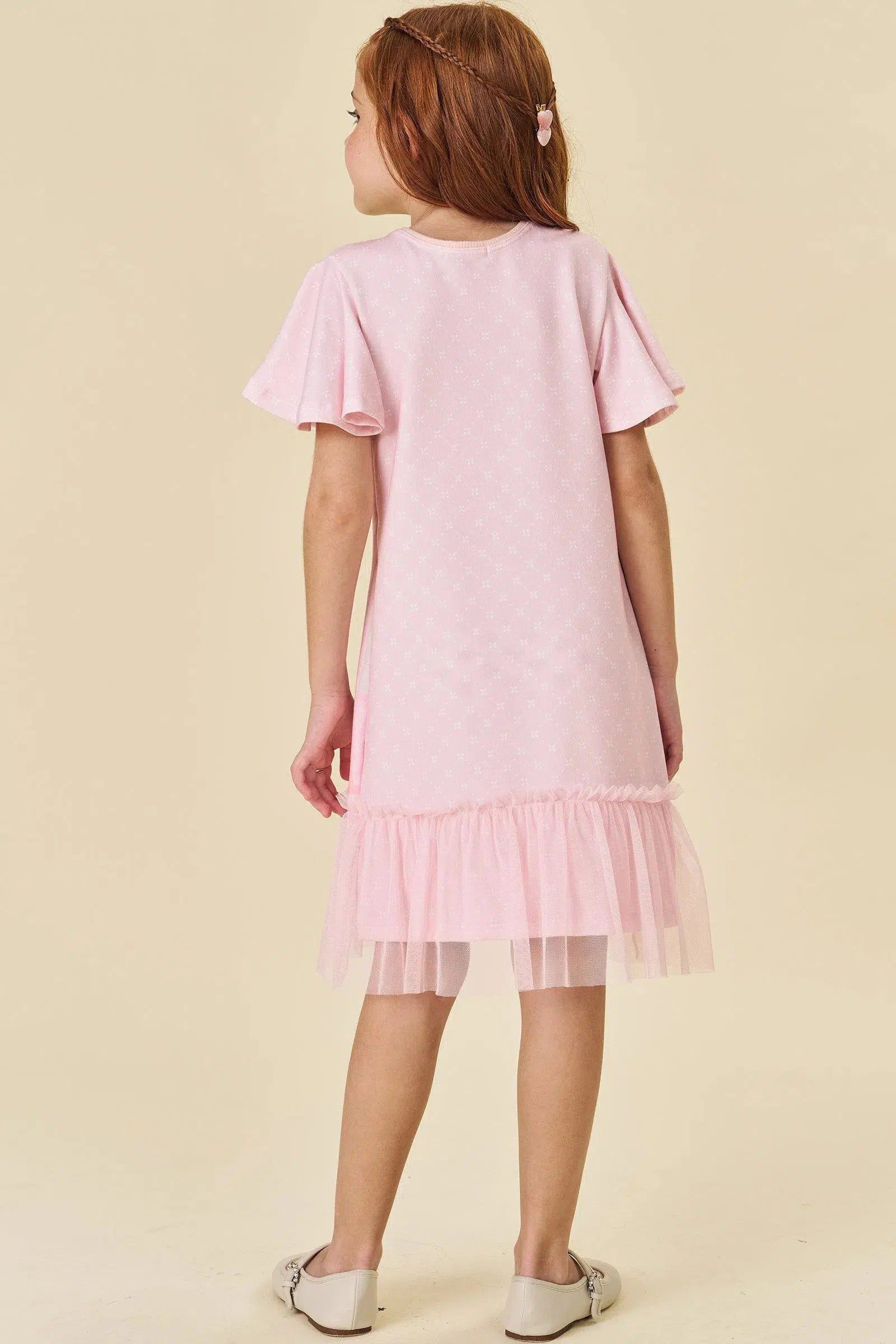 Vestido em Molecotton e Tule 81640 Infanti