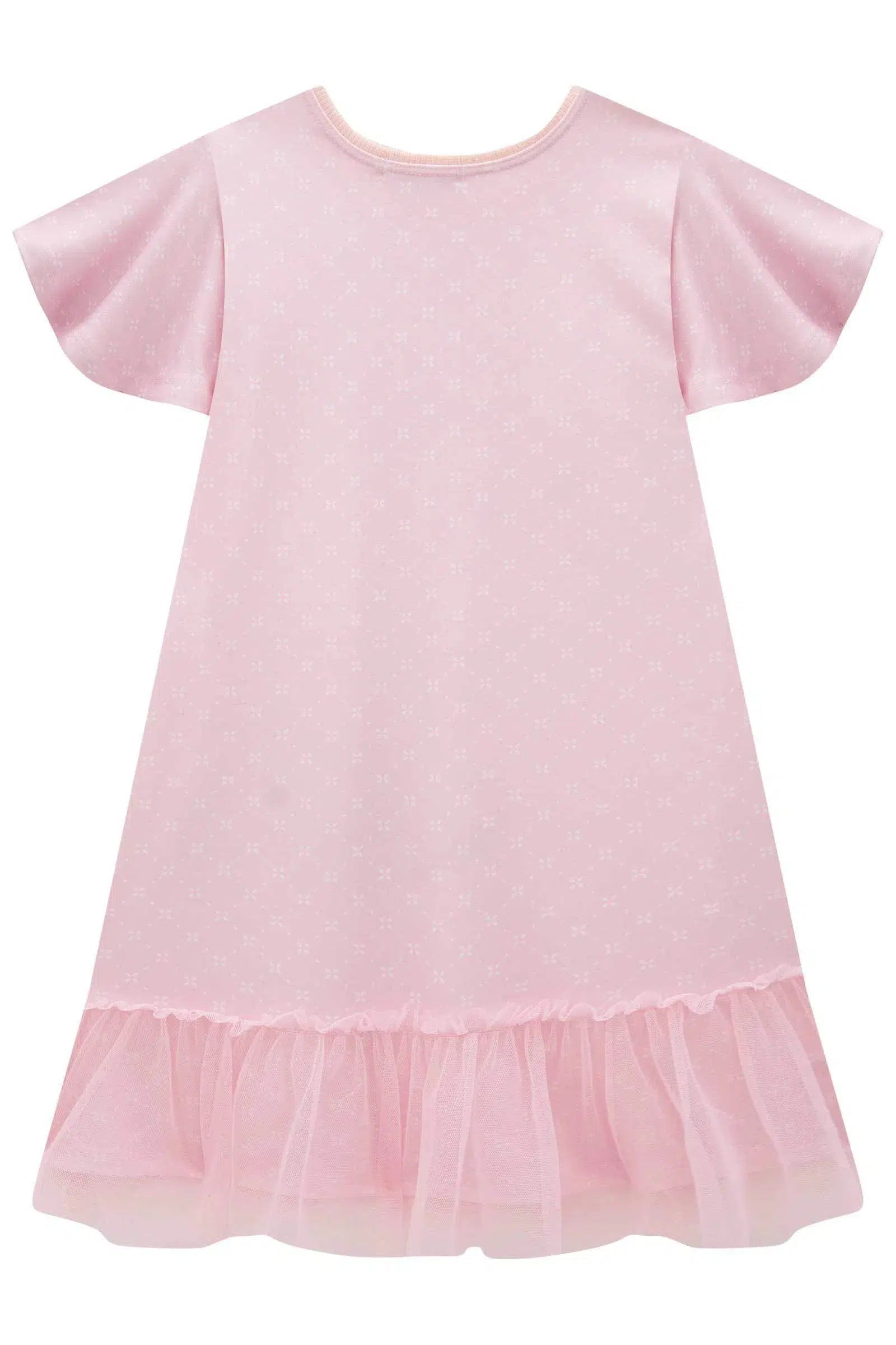 Vestido em Molecotton e Tule 81640 Infanti