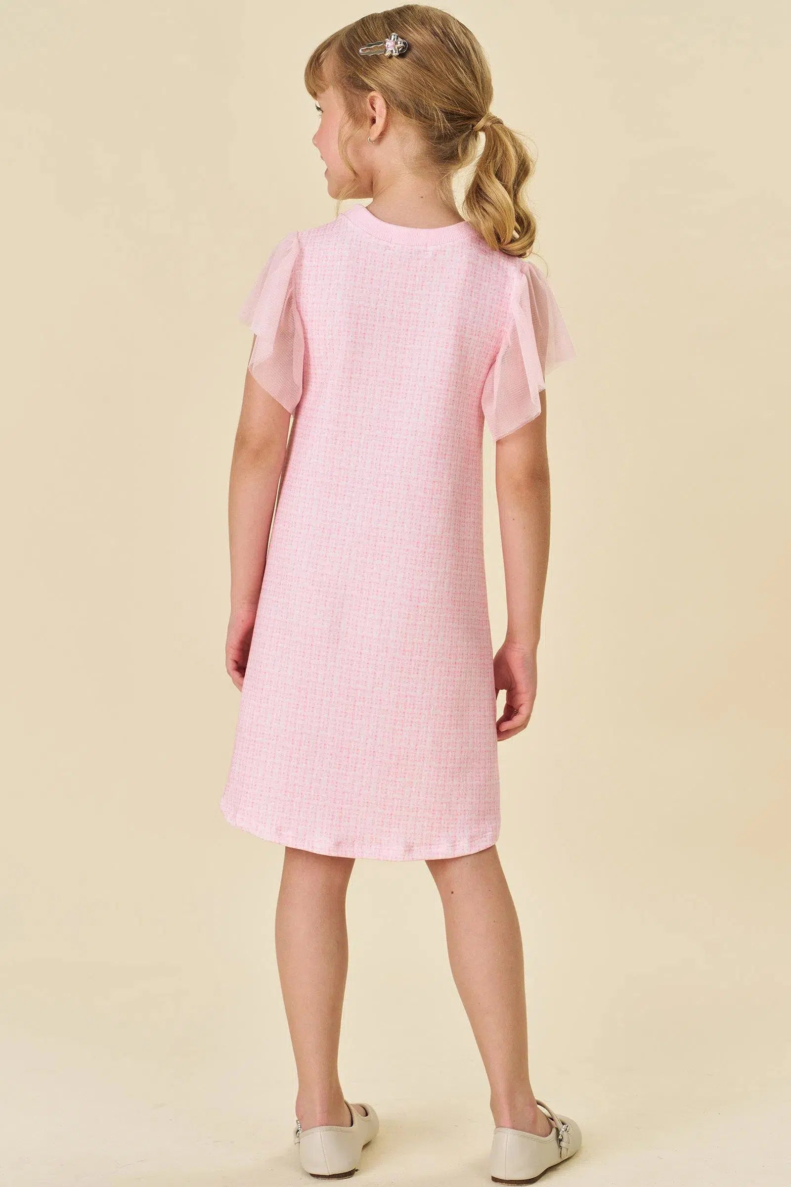 Vestido em Molecotton e Tule 82177 Infanti