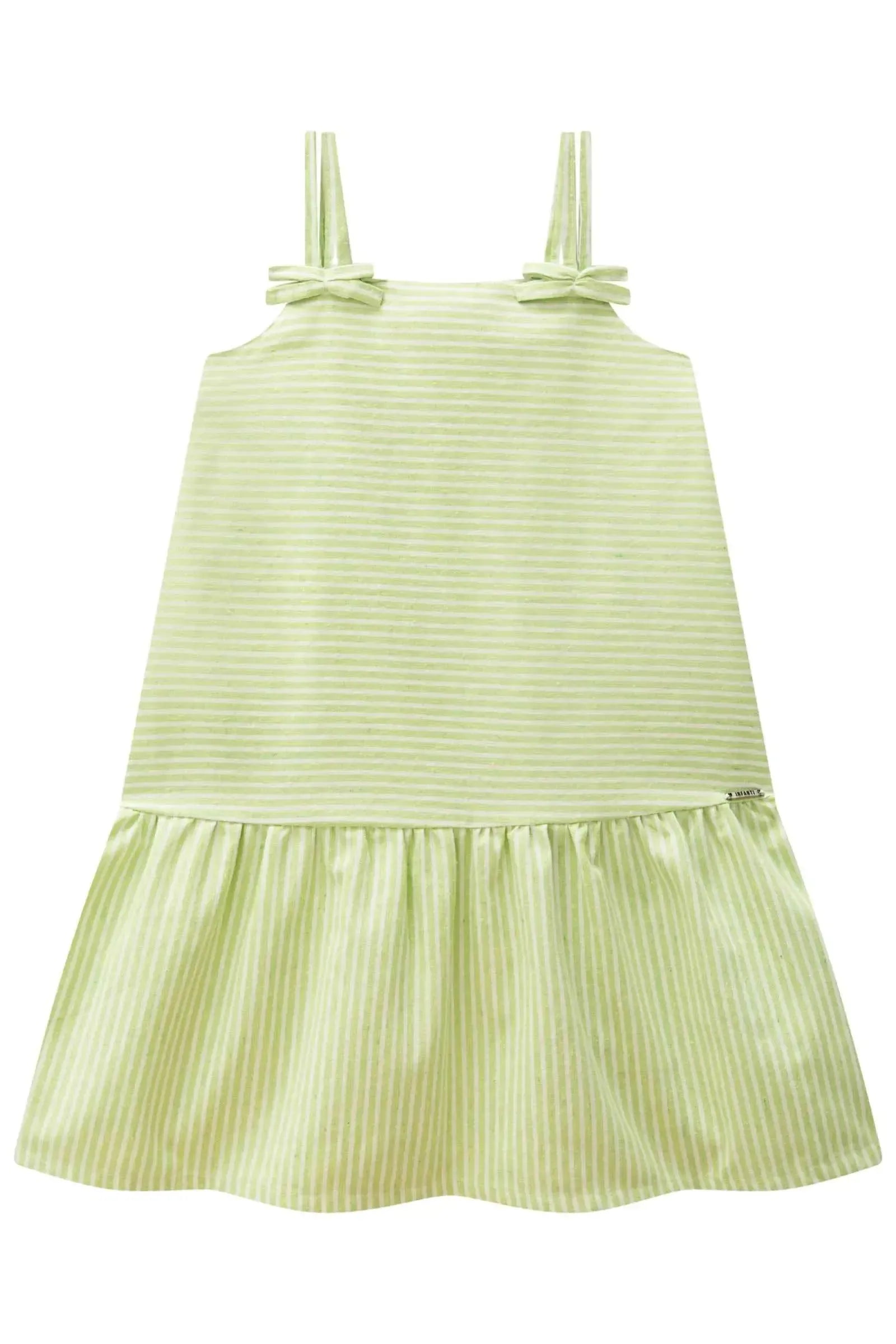 Vestido em Tecido Listrado 87946 Infanti Infantil Menina