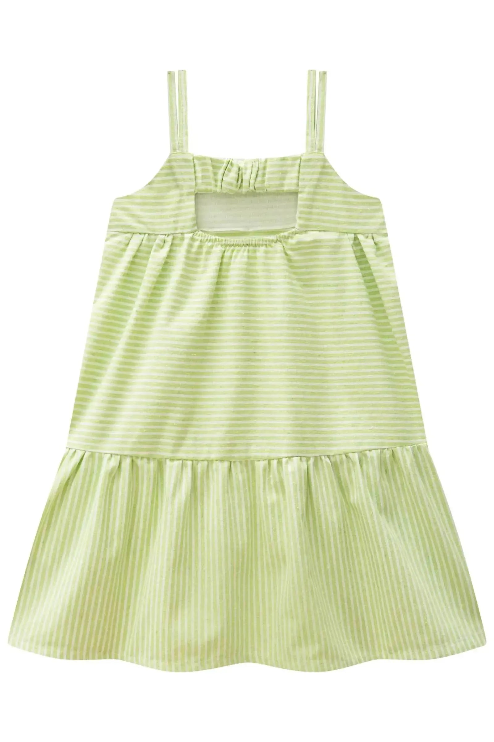 Vestido em Tecido Listrado 87946 Infanti Infantil Menina