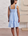 Vestido em Tecido Listrado Bordado 98367 Infanti Infantil Menina